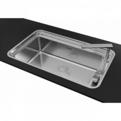 Foster 1491 059 - Lavello Triplo Invaso Workstation Filotop, 1 Vasca, 83.5 x 51.5 cm, Acciaio Inox
