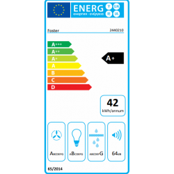 Foster 2440 210 - Cappa Aspirante a Parete S4001, 1501-2100 mm, 700 mc/h, Acciaio Inox, Classe A+