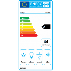 Foster 2440 300 - Cappa Aspirante a Parete S4001, 2101-3000 mm, 700 mc/h, Acciaio Inox, Classe A