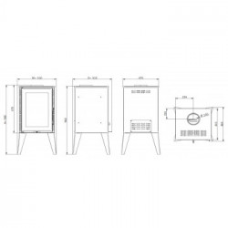 Solzaima M20 Eco - Stufa a Legna, 7,4 kw, Nera