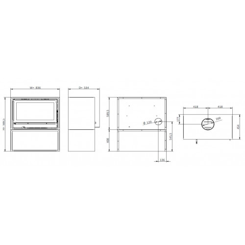 Solzaima Back Box Eco - Stufa a Legna, 10,8 kw,...