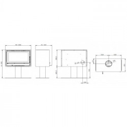 Solzaima Back Box Slim Eco Glass Door- Stufa a Legna, 10,8 kw, Nera