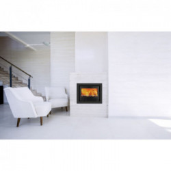 Solzaima Juno Eco 80 - Camino a Legna, Cornice 3 Lati 4,4 cm, 10,6 kw, Nera