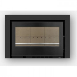 Solzaima Juno Eco 80 - Camino a Legna, Cornice 3 Lati 7,4 cm, 10,6 kw, Nera
