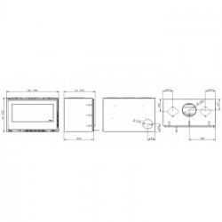 Solzaima Juno Eco 80 - Camino a Legna, Cornice 3 Lati 7,4 cm, 10,6 kw, Nera