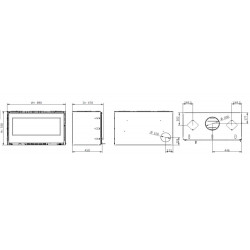 Solzaima Juno Eco 90 - Camino a Legna, Cornice 3 Lati 4,4 cm, 11,9 kw, Nera