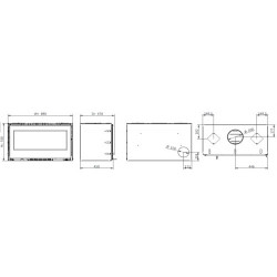 Solzaima Juno Eco 90 - Camino a Legna, Cornice 4 Lati 7,4 cm, 11,9 kw, Nera