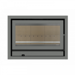 Solzaima Rialto Eco 80 - Camino a Legna, Cornice 4 Lati 4,4 cm, 10,6 kw, Grigia