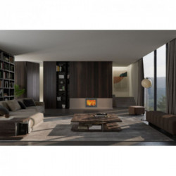 Solzaima Rialto Eco 80 - Camino a Legna, Cornice 4 Lati 4,4 cm, 10,6 kw, Grigia
