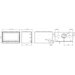 Solzaima Rialto Eco 80 - Camino a Legna, Cornice 4 Lati 4,4 cm, 10,6 kw, Grigia