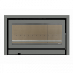 Solzaima Rialto Eco 90 - Camino a Legna, Cornice 3 Lati 4,4 cm, 11,9 kw, Grigia