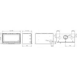 Solzaima Rialto Eco 90 - Camino a Legna, Cornice 3 Lati 4,4 cm, 11,9 kw, Grigia