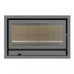 Solzaima Rialto Eco 90 - Camino a Legna, Cornice 4 Lati 4,4 cm, 11,9 kw, Grigia