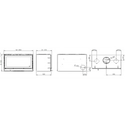 Solzaima Rialto Eco 90 - Camino a Legna, Cornice 4 Lati 4,4 cm, 11,9 kw, Grigia