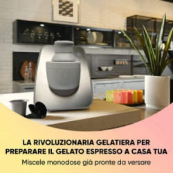 TooA Milano Gelatiera Autorifregerante per Monoporzione 86gr, Naturale senza Conservanti, Bianco/Inox