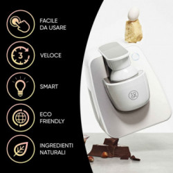TooA Milano Gelatiera Autorifregerante per Monoporzione 86gr, Naturale senza Conservanti, Bianco/Inox