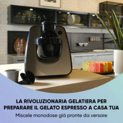 TooA Milano Gelatiera Autorifregerante per Monoporzione 86gr, Naturale senza Conservanti, Nero/Inox