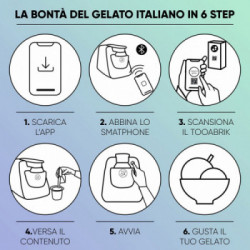 TooA Milano Gelatiera Autorifregerante per Monoporzione 86gr, Naturale senza Conservanti, Nero/Inox