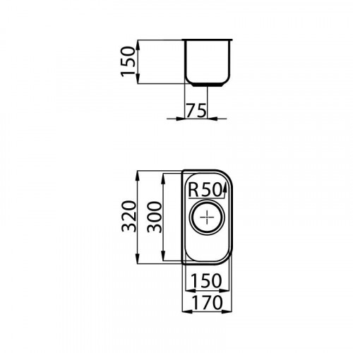 Foster 1300 068 - Lavello Vasca Sottotop, Inox...