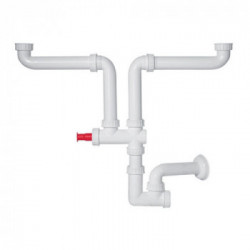 Foster 8435 000 - Sifone Tipo "Spazio" a 2 Vie Con Attacco Lavastoviglie