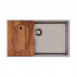 Foster 8644 044 - Tagliere in legno con Vaschetta Scolapasta in Acciao Inox