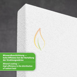 Giabri Heat - 861 - Riscaldatore a infrarossi Ecosun 300K+/300W bianco 59,5x59,5 cm