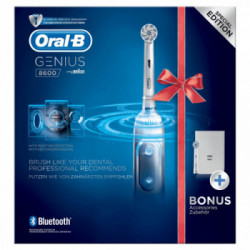 Oral-B Genius 8600 - Spazzolino Elettrico, 2 Testine, 5 Modalità Spazzolamento, Bluetooth, Custodia