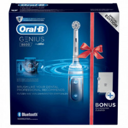 Oral-B Genius 8600 - Spazzolino Elettrico, 2 Testine, 5 Modalità Spazzolamento, Bluetooth, Custodia