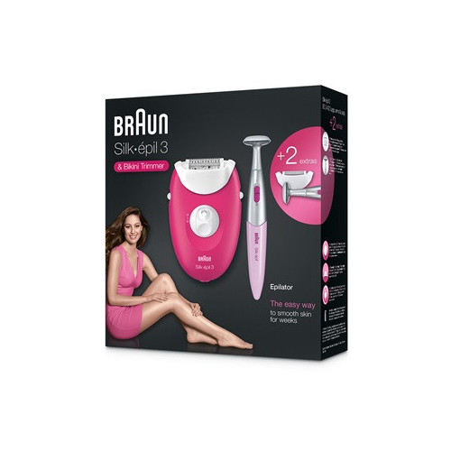 Braun Epilierer Silk-épil 3-420 Rosa, Bianco 20...