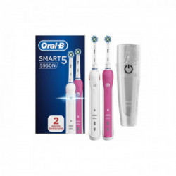 Oral-B SmartSeries Smart 5 5950 Adulto Spazzolino rotante-oscillante Bianco, Rosa