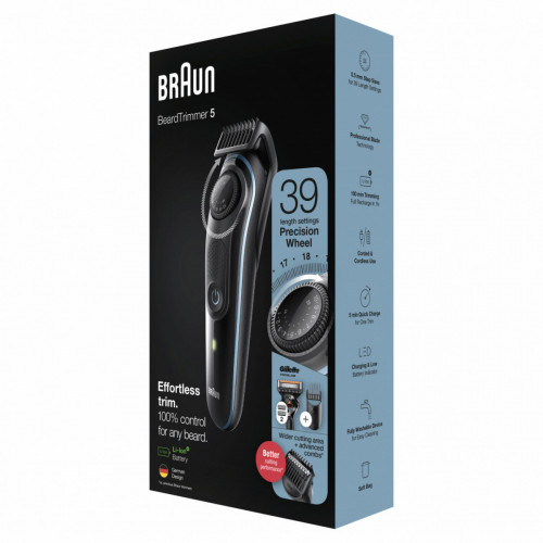 Braun BeardTrimmer 5 BT5341 Nero, Blu