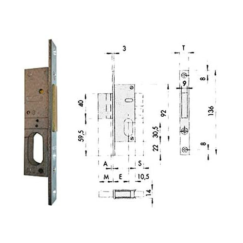 Cisa 458447 44240-15-0 Serratura INFILARE...