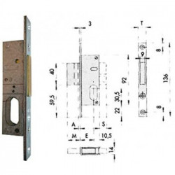 Cisa 458447 44240-15-0 Serratura INFILARE Cilindro Ovale F16