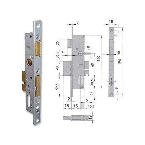 Cisa 44225-18-0 Serratura da Infilare a...