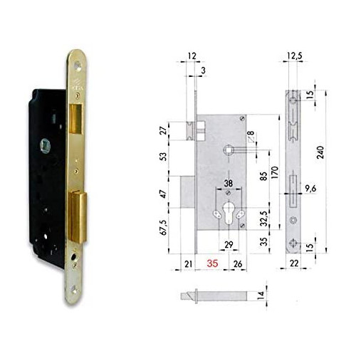 Cisa 5C130-35-0 Serratura INFILARE Cilindro...