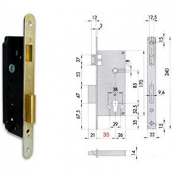 Cisa 5C130-35-0 Serratura INFILARE Cilindro Sagomato BT F22 35 mm