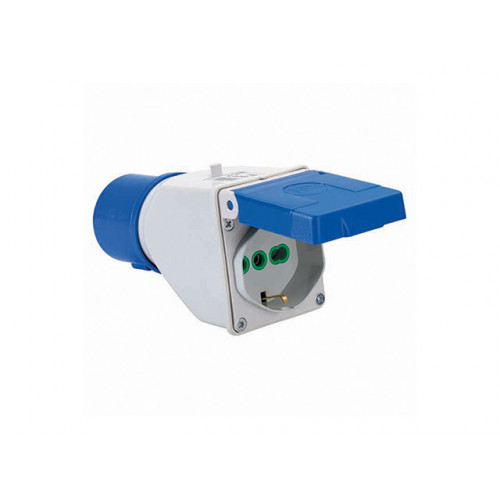 Adattatore industriale con spina CEE 2P+T 16A...