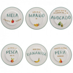 Villa D'Este Home Tivoli 'Le Travisate', Set 6 Piatti frutta in new bone china