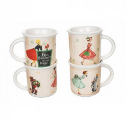 Villa D'Este Home Tivoli 'Miss Xmas', Set 4 Tazzine caffè 90 ml