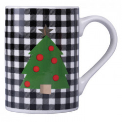 Villa D'Este Home Tivoli 'Tartan', Set 2 Tazze colazione natalizia 320 ml