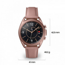 Samsung Galaxy Watch3 Smartwatch Bluetooth, cassa 41mm acciaio, cinturino pelle, Saturimetro, Rilevamento cadute, Monitoraggio