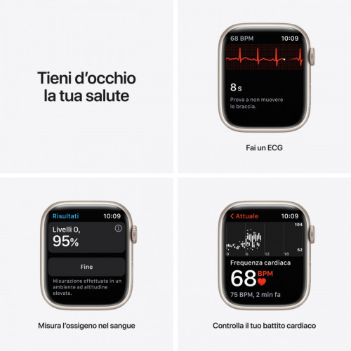 Apple Watch Series 7 GPS, 45mm Cassa in...