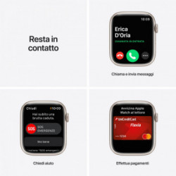 Apple Watch Series 7 GPS, 45mm Cassa in Alluminio Galassia con Cinturino Sport Galassia