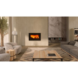 Solzaima Zaima Eco Black - Termocamino a Legna, 21,7 kw, Nero