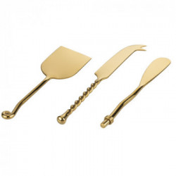 Villa D'Este Home Tivoli 'Materia Gold', Set 3 coltelli formaggio 