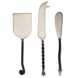 Villa D'Este Home Tivoli 'Materia Black', Set 3 coltelli formaggio 