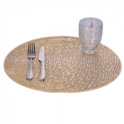 Villa D'este Home Tivoli 'Gold', Set 6 Tovagliette tonde oro antimacchia