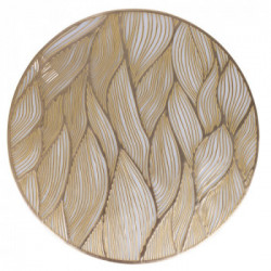 Villa D'este Home Tivoli 'Gold', Set 6 Tovagliette tonde waves oro antimacchia