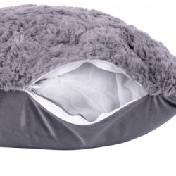 Villa D'Este Home Tivoli 'Xmas', Set 2 Cuscini arredo grigio chiaro effetto pelliccia 43x43 cm