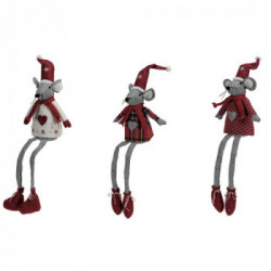 Villa D'este Home Tivoli 'Trendy Christmas', Set 3 Topini gambe morbide h.34 cm